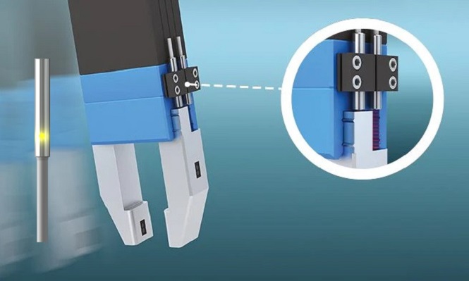 超小型电感传感器在机器人边缘抓取器消除碰撞